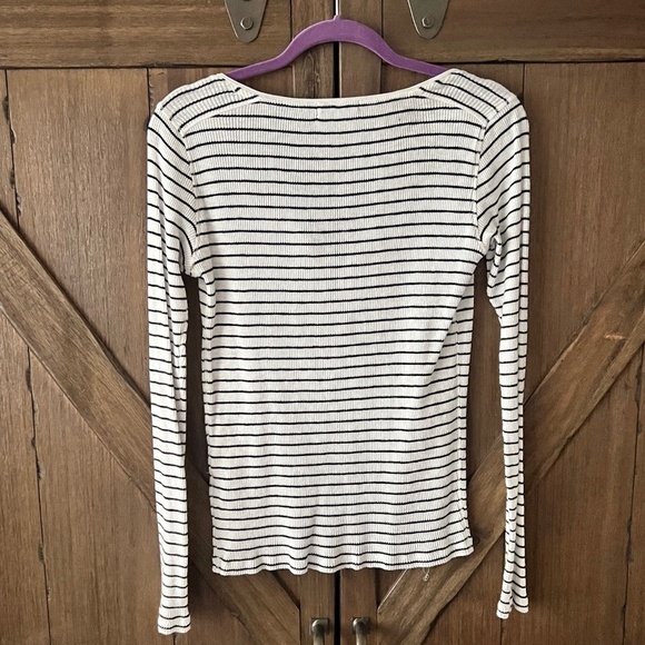 Rag & Bone Stripped Knit 100% Cotton Thermal Long Sleeve Shirt Size Small - Picture 3 of 6